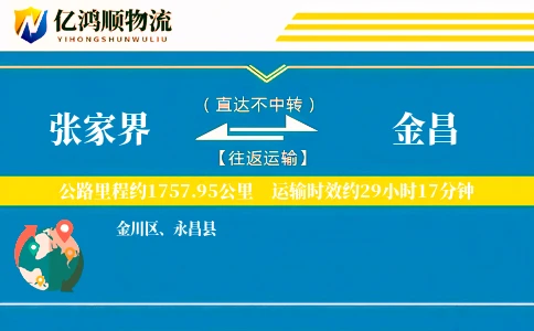张家界到金昌物流公司