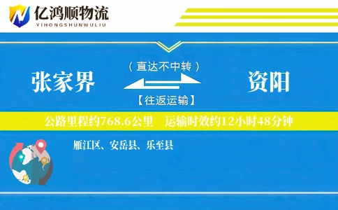 张家界到资阳物流公司