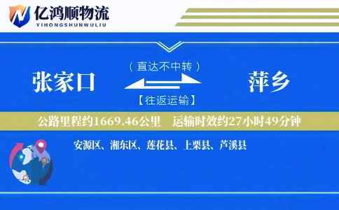 张家口到萍乡物流公司