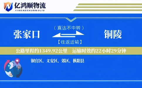 张家口到铜陵物流公司