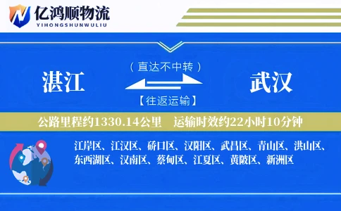 湛江到武汉物流公司
