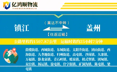 镇江到盖州物流公司