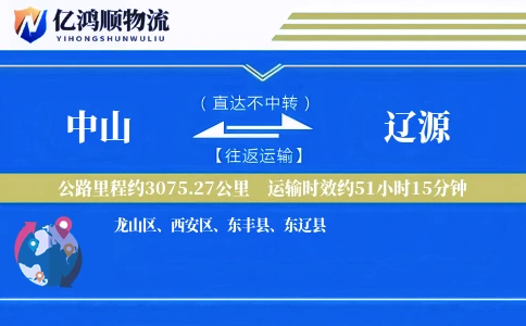 中山到辽源物流公司