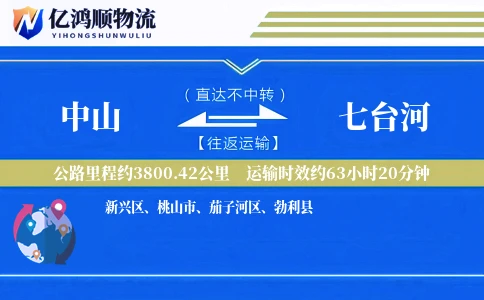 中山到七台河物流公司