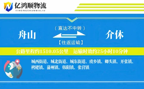 舟山到介休物流公司