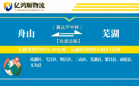 舟山到芜湖物流公司