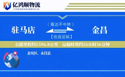 驻马店到金昌物流公司