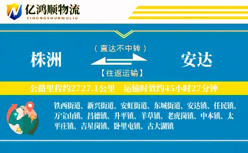 株洲到安达物流公司