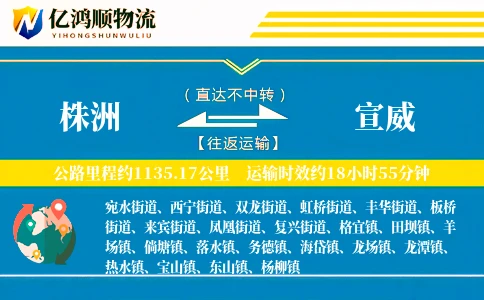 株洲到宣威物流公司