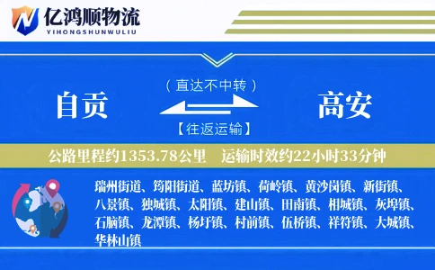 自贡到高安物流公司