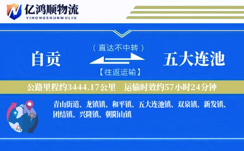 自贡到五大连池物流公司
