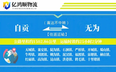 自贡到无为物流公司