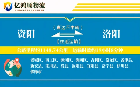 资阳到洛阳物流公司