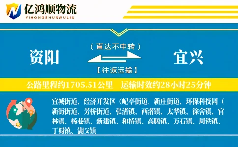 资阳到宜兴物流公司