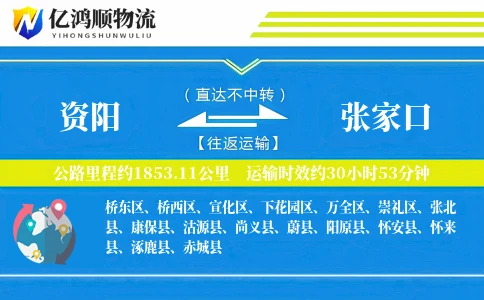 资阳到张家口物流公司